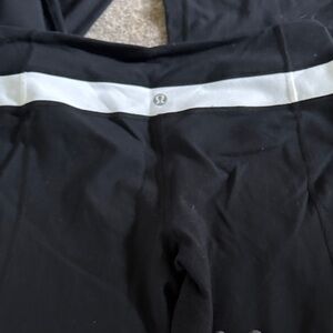 Lululemon Athletica Black Leggings with White Band
